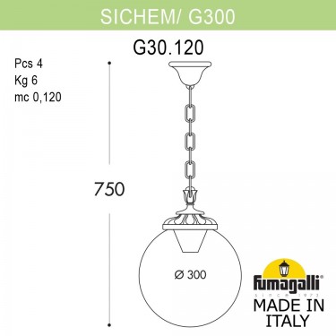 Подвесной уличный светильник Sichem/G300 G30.120.000.BXE27