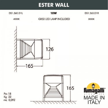 Настенный светильник Ester Wall DS1.560.000.AXD1L