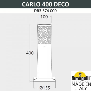 Ландшафтный фонарь Carlo Deco 400 DR3.574.000.LXU1L